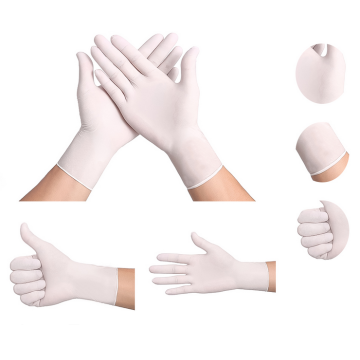 9inch biele latexové sterilizačné lekárske rukavice